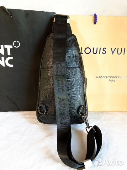 Мужская кожаная сумка Armani Lux New Sling