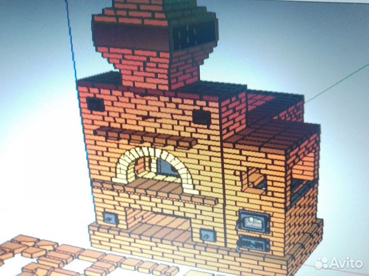 Руская печь с лежанкой,горнилом и варочной панелью