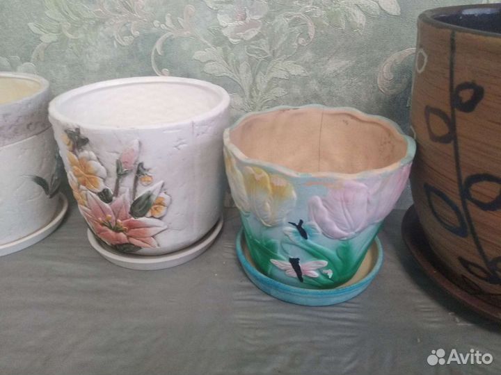 Керамические горшки для цветов. Цена за всё