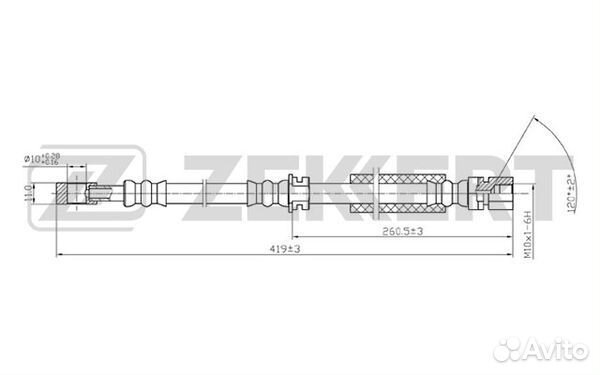 Шланг тормозной передний Opel Vectra B 95