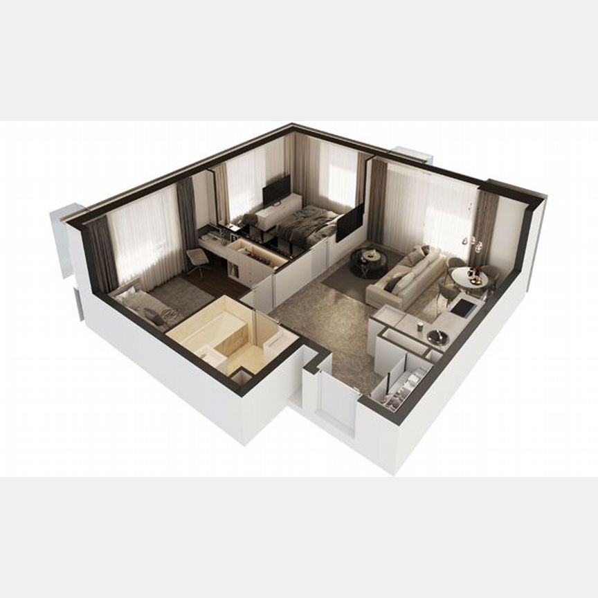 2-к. апартаменты, 52,6 м², 25/30 эт.