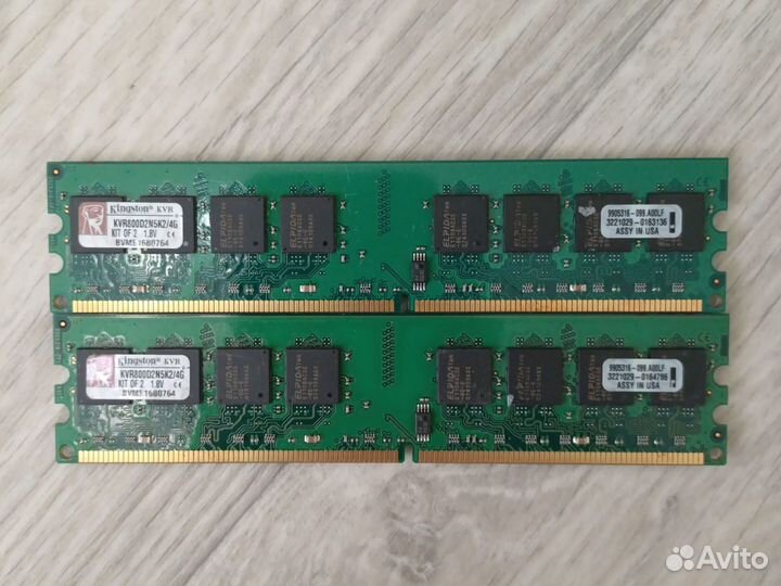 Память DDR2 2Gb 667/800 MHz (Модули по 2 Gb)