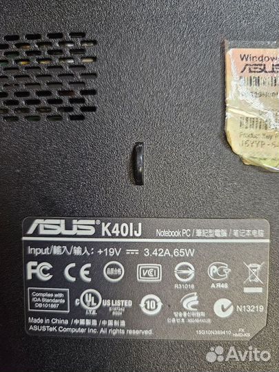 Ноутбук asus K40IJ