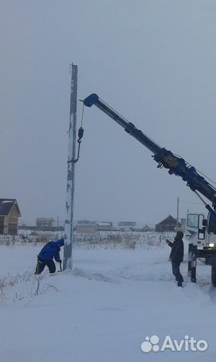 Установка опор лэп. Строительство лэп