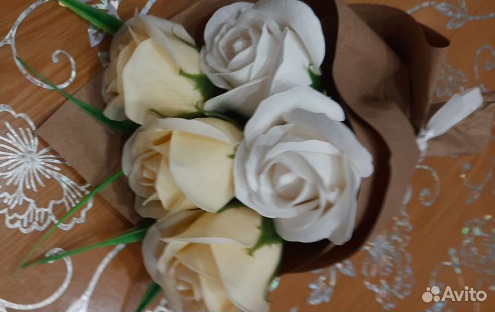 Букет из мыльных роз