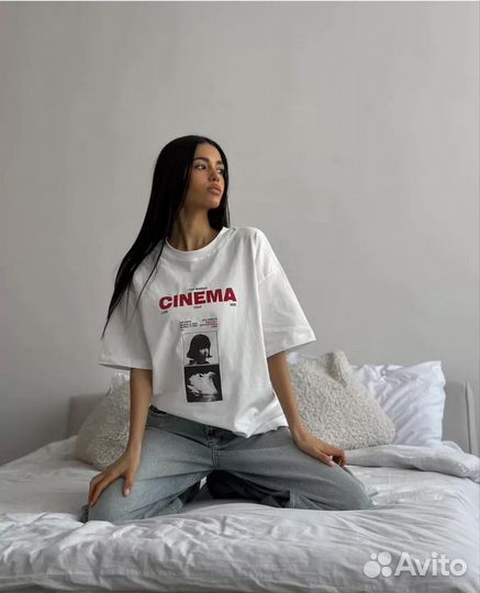 Футболка женская белая оверсайз