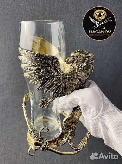 Подарок мужчине пивной бокал Грифон
