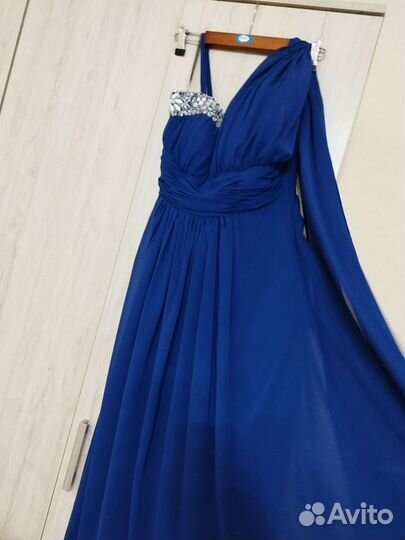 Вечернее платье в пол 42 44 синие