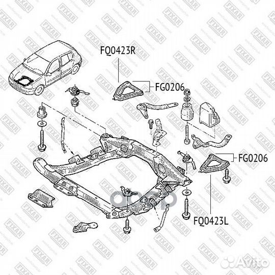 Рычаг подвески renault Clio/Kangoo 98- FQ0423L