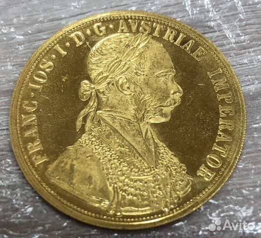 Золотая монета 4 дуката 1915 Австрия