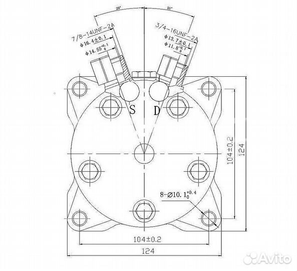 Компрессор 5H14, 12V, A2, FL SD5H14 6626