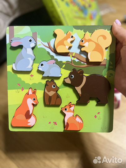 Пазл Рамка вкладыш кто чей малыш