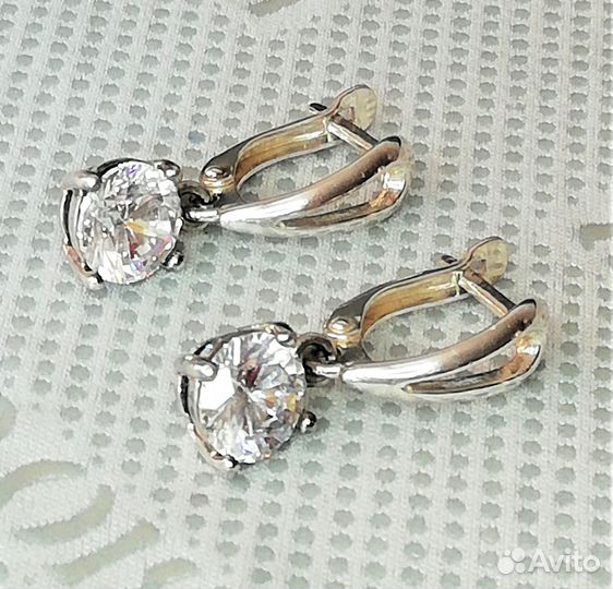 Серьги серебро фианит С500