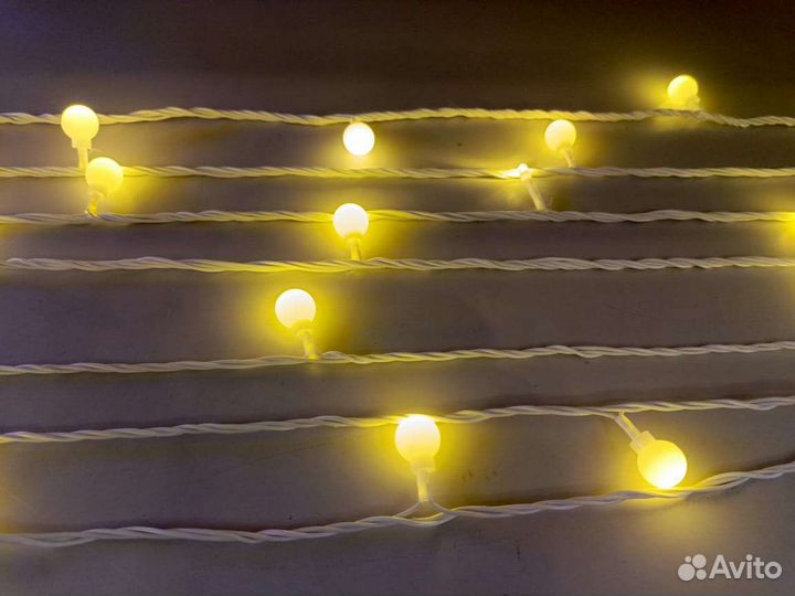 Уличная гирлянда тёплый цвет