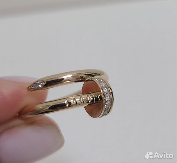 Золотое кольцо Cartier гвоздь с бриллиантами