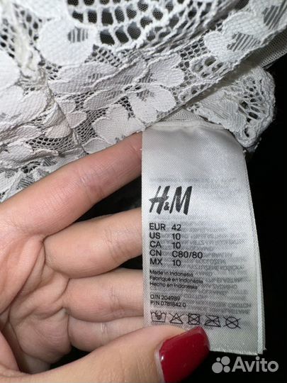 Боди h&m 80 c eur 42 белое боди