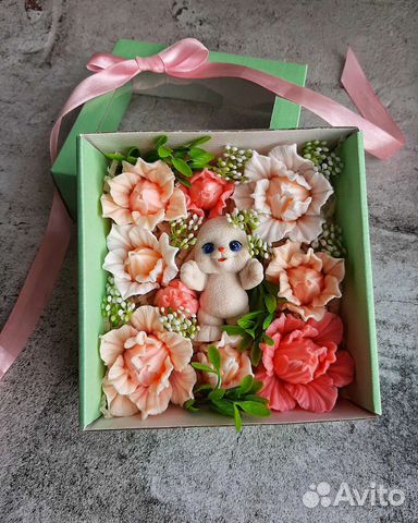 Подарок женщине, мыло ручной работы, бонбоньерка