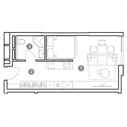 Апартаменты-студия, 32,2 м², 3/29 эт.