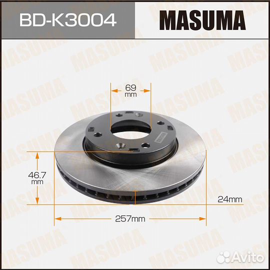 Диск тормозной Masuma BD-K3004