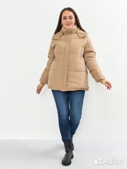 Куртка с капюшоном зимняя оверсайз 44,46 новая