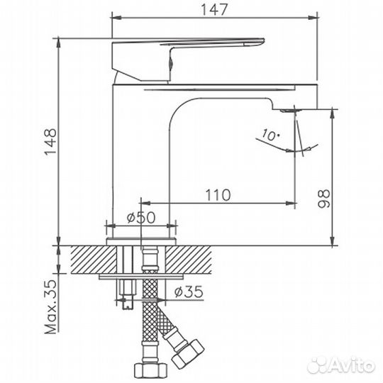 Смеситель для раковины Haiba HB10557-8 Белый Хром