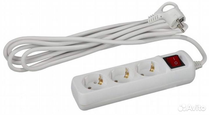Удлинитель эра пвс 3х1, 3 розетки, 16А, 5 м
