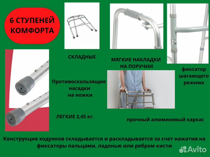 Ходунки для взрослых, для инвалидов Новые