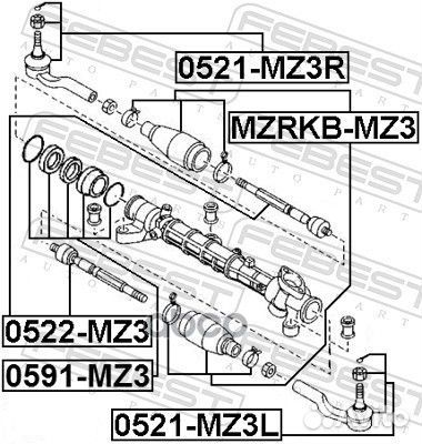 Пыльник рулевой рейки mazda 3 03/5 05- mzrkb-M