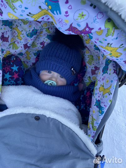 Коляска санки на больших колесах