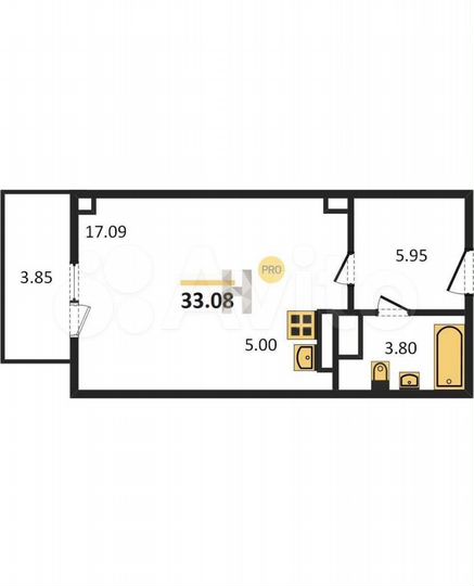 Квартира-студия, 33 м², 18/18 эт.