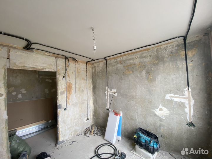 Электрика, Штробление, перенос розеток