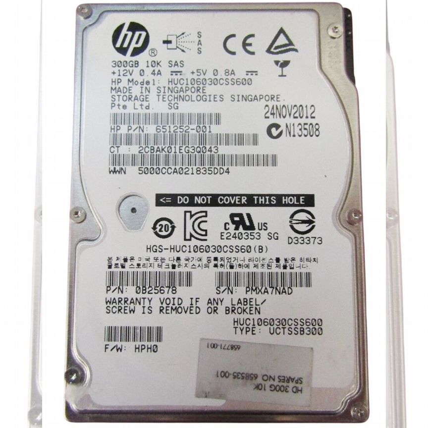 [658535-001] Жесткий Диск Hp 300gb Sas 2,5" Hdd 658535-001
