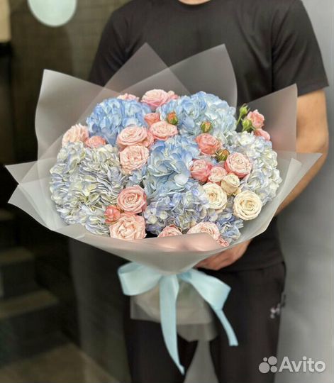 Цветы гортензии кустовая роза букет роз