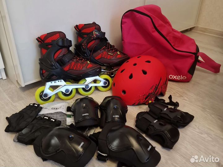 Ролики раздвижные oxelo защита шлем