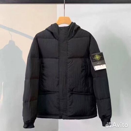 Пуховик Stone Island с капюшоном