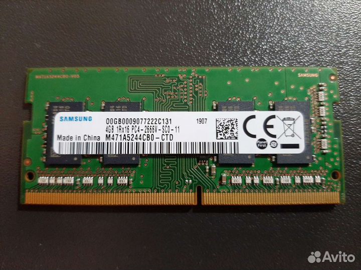 Sodimm DDR4 Samsung 4Gb 2666 Мгц