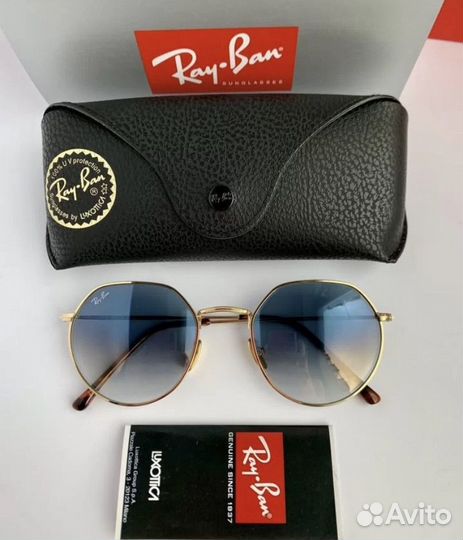 Солнцезащитные очки ray ban Jack голубые
