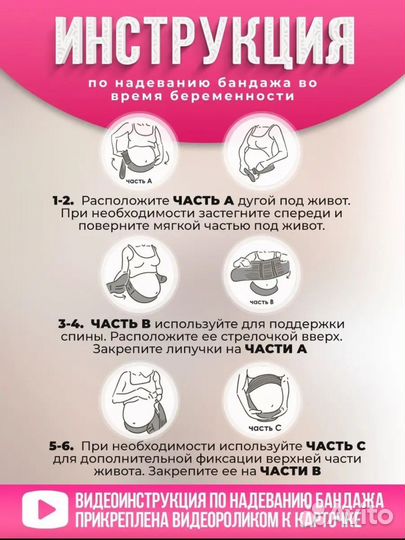 Универсальный бандаж для беременных 6 в 1