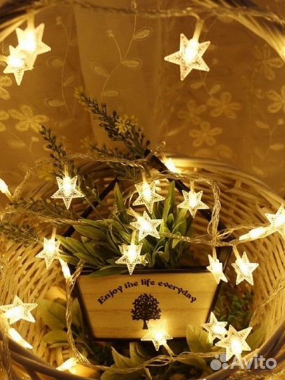 Гирлянда светодиодная Ёлочка, Снежинки, Шарики