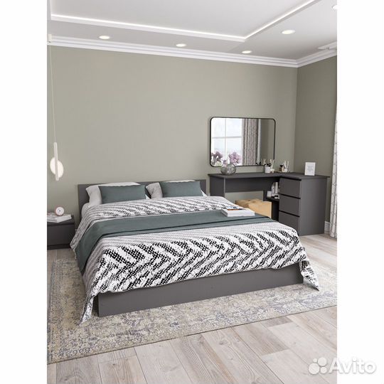 Кровать 160 см графит