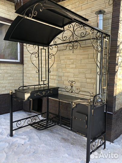 Мангал кованый с печкой