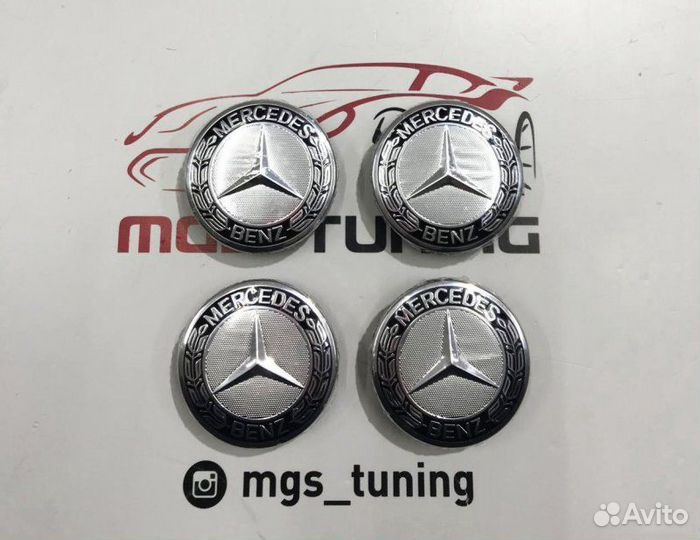 Колпачки в ступицу Mercedes Classic черные 4 шт