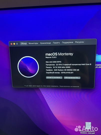 Mac mini a1347, apple клавитура и мышка