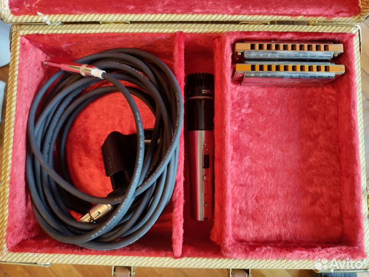 Винтажный чемодан кейс Fender для губных гармошек