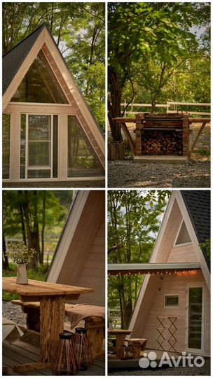 Домики для отдыха, a-frame, домики в горах