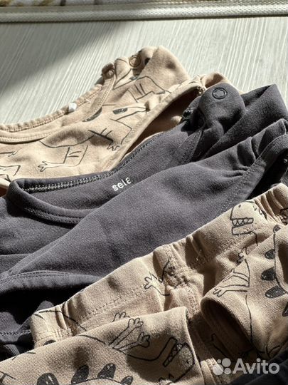 Вещи пакетом 74 80 Sela, Mjolk, H&M на мальчика