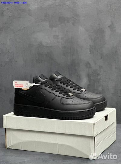 Кроссовки Nike force 1 черные мужские (Арт.50088)