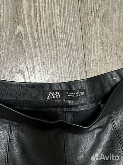 Кожаные брюки zara