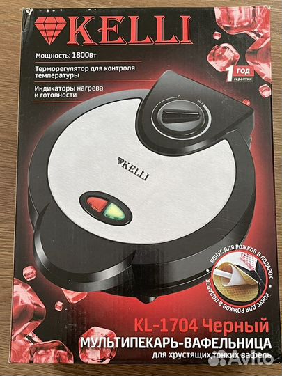 Мультипекарь вафельница kelli KL-1704