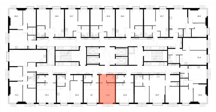 Квартира-студия, 19,8 м², 6/33 эт.